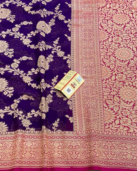 PURE HANDLOOM BANARASI KHADDI GEORGUTTE SAREE