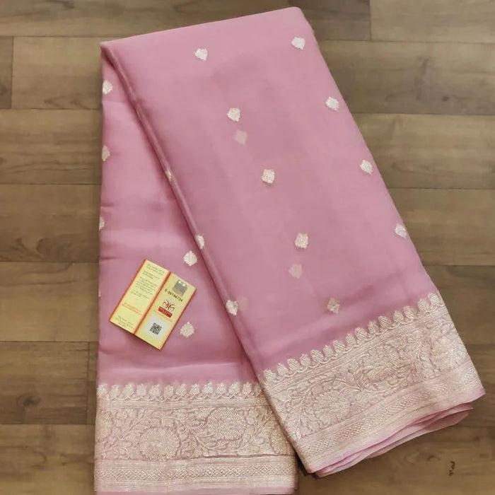 PURE HANDLOOM BANARASI KHADDI GEORGUTTE SAREE