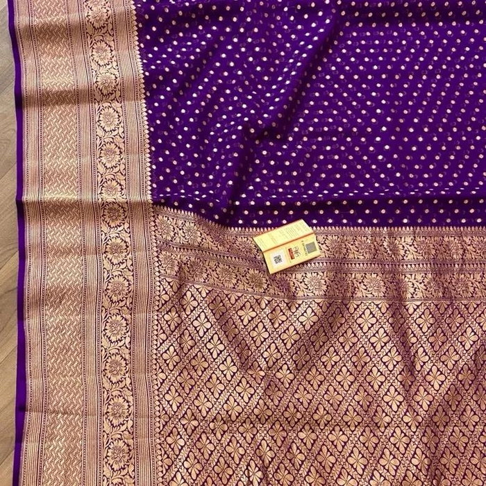 PURE HANDLOOM BANARASI KHADDI GEORGUTTE SAREE