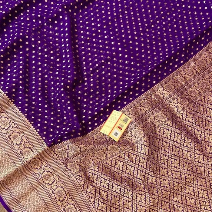 PURE HANDLOOM BANARASI KHADDI GEORGUTTE SAREE