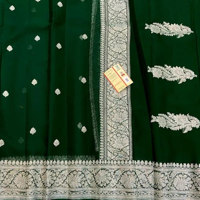 PURE HANDLOOM BANARASI KHADDI GEORGUTTE SAREE