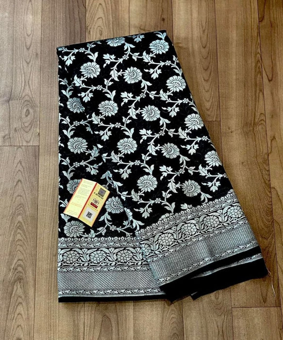 PURE HANDLOOM BANARASI KHADDI GEORGUTTE SAREE