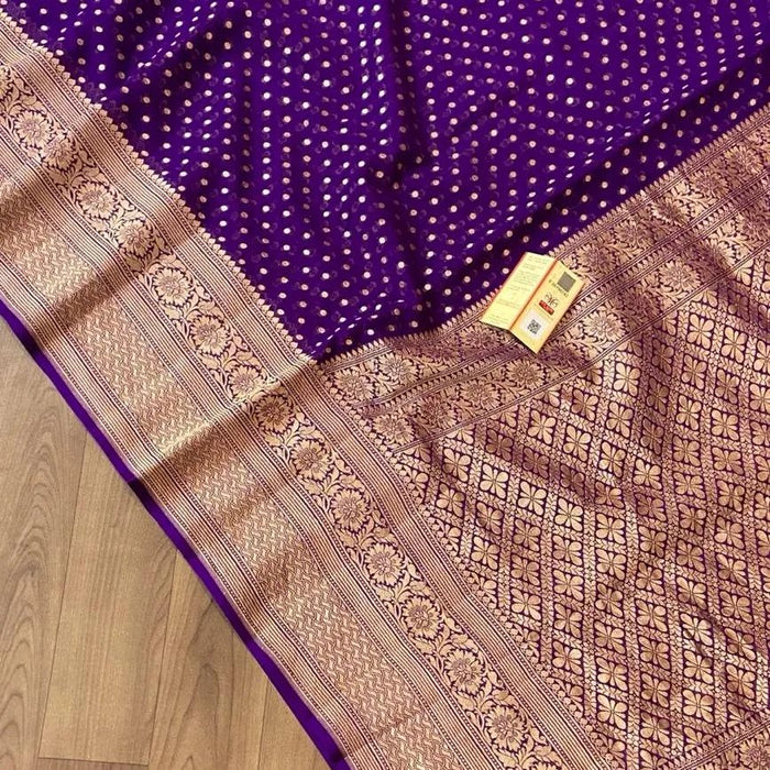 PURE HANDLOOM BANARASI KHADDI GEORGUTTE SAREE