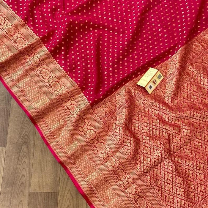 PURE HANDLOOM BANARASI KHADDI GEORGUTTE SAREE