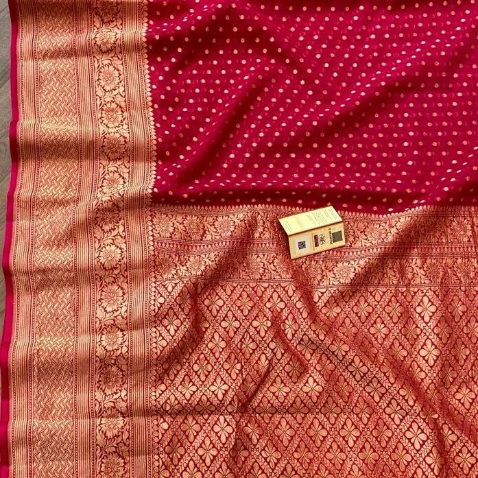 PURE HANDLOOM BANARASI KHADDI GEORGUTTE SAREE