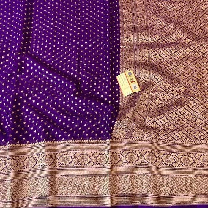 PURE HANDLOOM BANARASI KHADDI GEORGUTTE SAREE