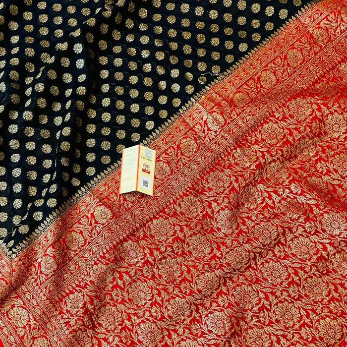 PURE HANDLOOM BANARASI KHAddi georgutte saree