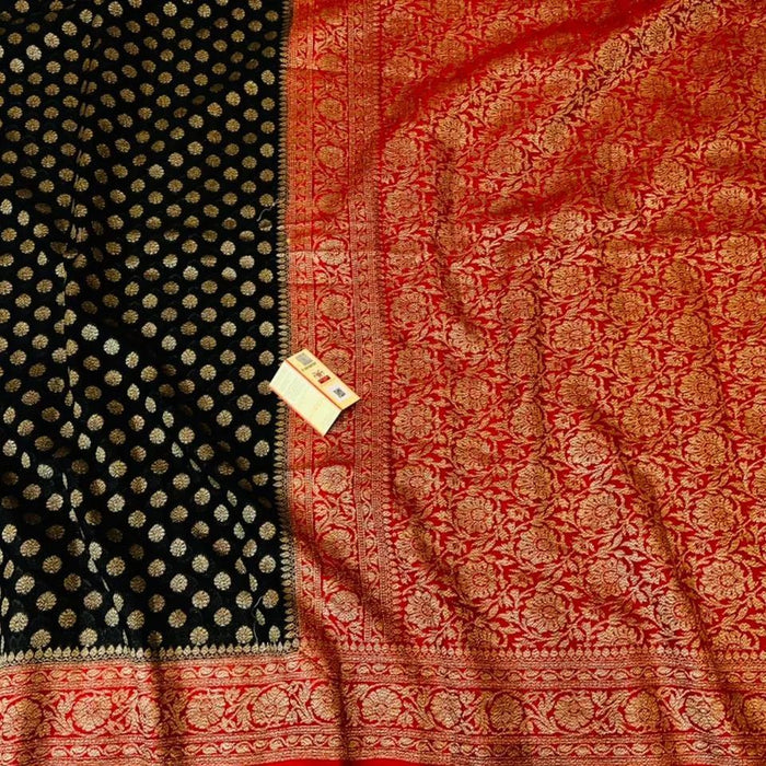 PURE HANDLOOM BANARASI KHAddi georgutte saree