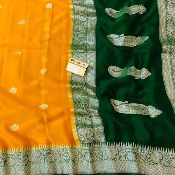 PURE HANDLOOM BANARASI KHADDI GEORGUTTE SAREE