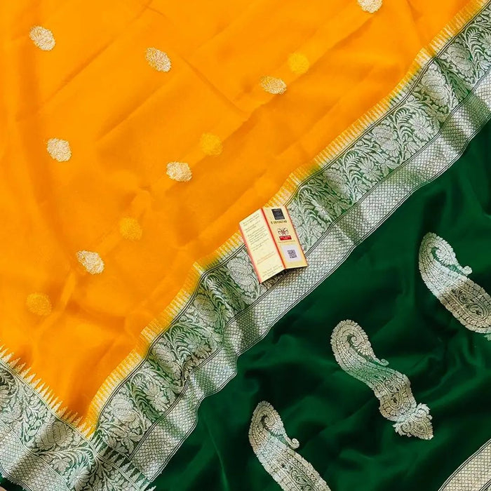 PURE HANDLOOM BANARASI KHADDI GEORGUTTE SAREE