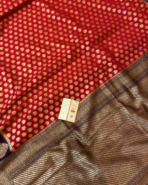 PURE HANDLOOM BANARASI KHADDI GEORGUTTE SAREE