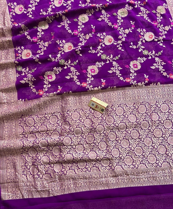 PURE HANDLOOM BANARASI KHADDI GEORGUTTE SAREE