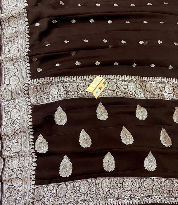 PURE HANDLOOM BANARASI KHADDI GEORGUTTE SAREE