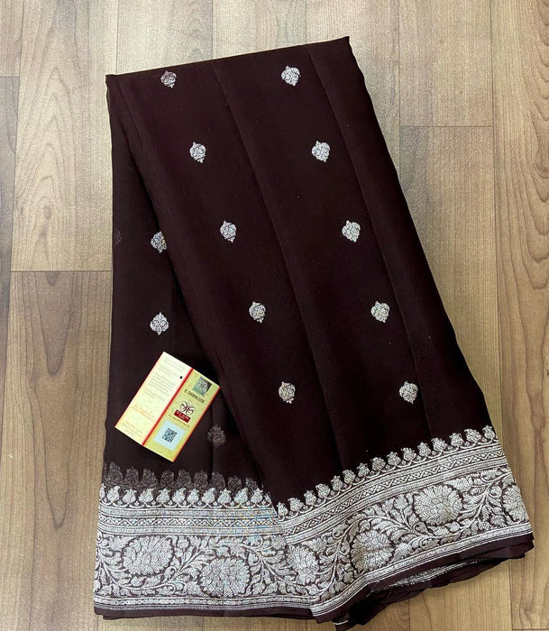 PURE HANDLOOM BANARASI KHADDI GEORGUTTE SAREE