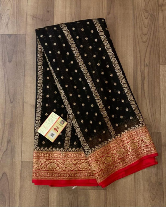 PURE HANDLOOM KHADDI GEORGUTTE SAREE