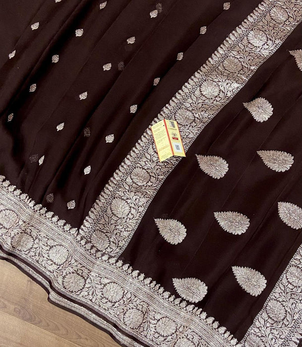 PURE HANDLOOM BANARASI KHADDI GEORGUTTE SAREE