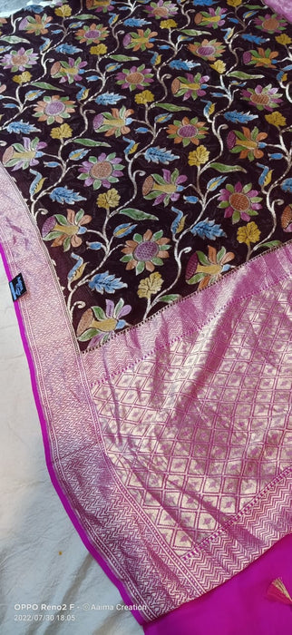 PURE HANDLOOM BANARASI KHADDI GEORGUTTE SAREE