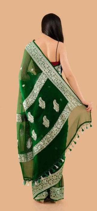 PURE HANDLOOM BANARASI KHADDI GEORGUTTE SAREE