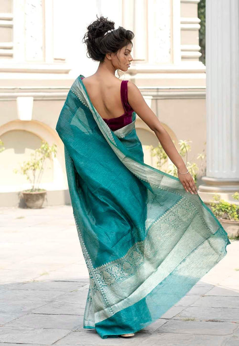 PURE BANARASI LINEN SAREE