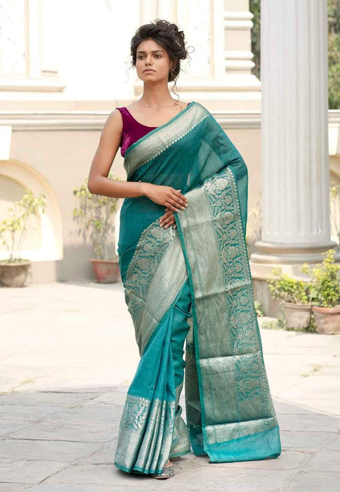 PURE BANARASI LINEN SAREE