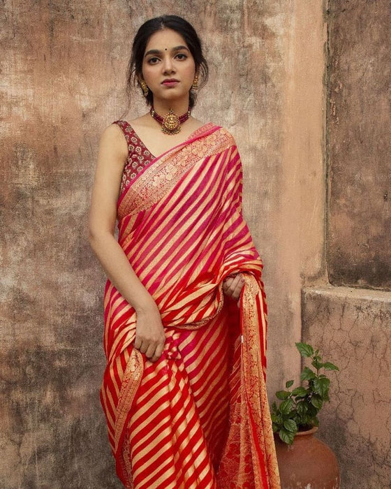 PURE BANARASI KHADDI CHIFFON SAREE