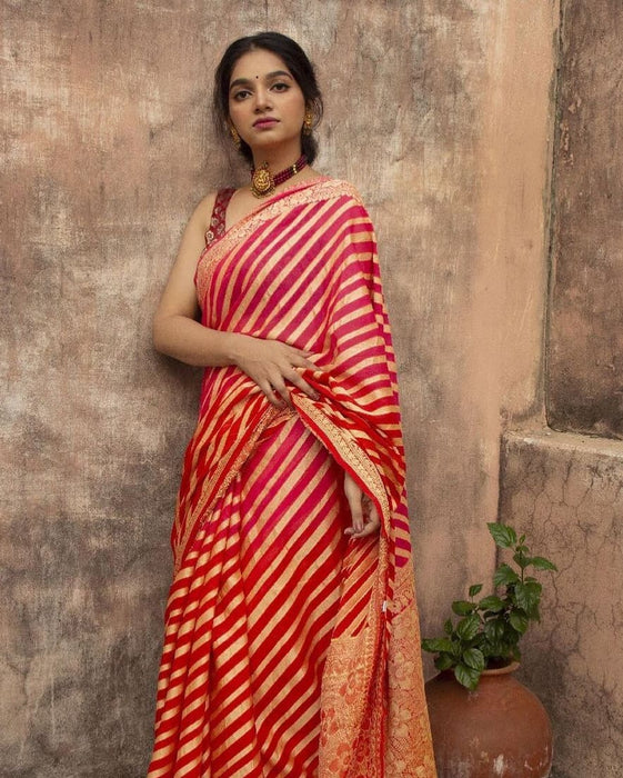 PURE BANARASI KHADDI CHIFFON SAREE