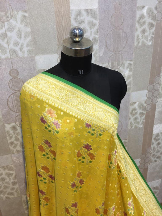 PURE BANARASI KHADDI GEORGUTTE  SAREE