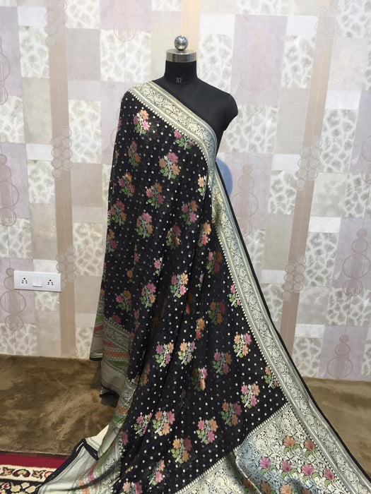 PURE HANDLOOM KHADDI GEORGUTTE BANARASI SAREE