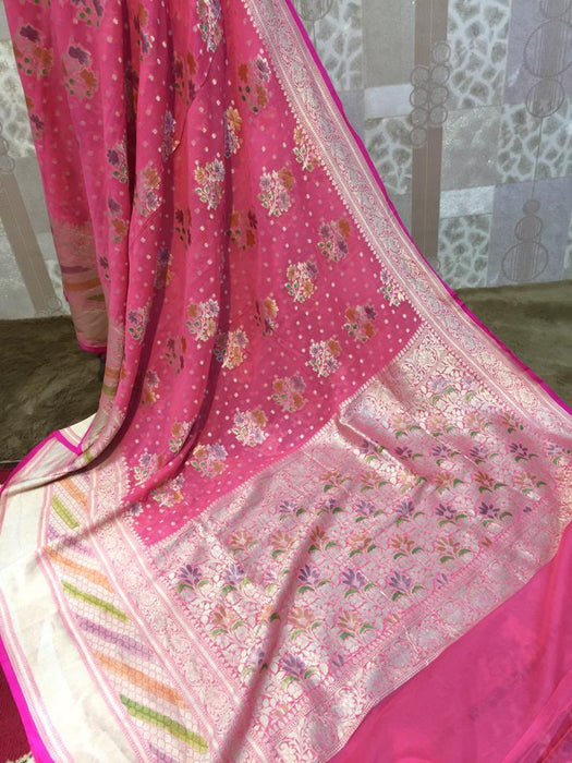 PURE HANDLOOM BANARASI KHADDI GEORGUTTE SAREE