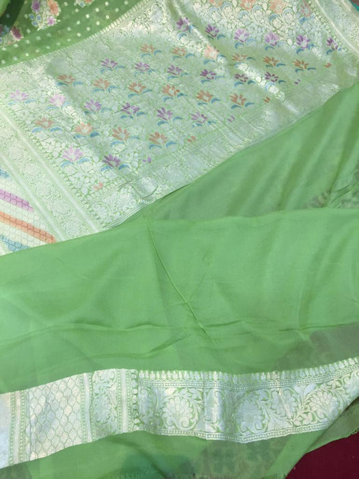 PURE HANDLOOM BANARASI KHADDI GEORGUTTE SAREE