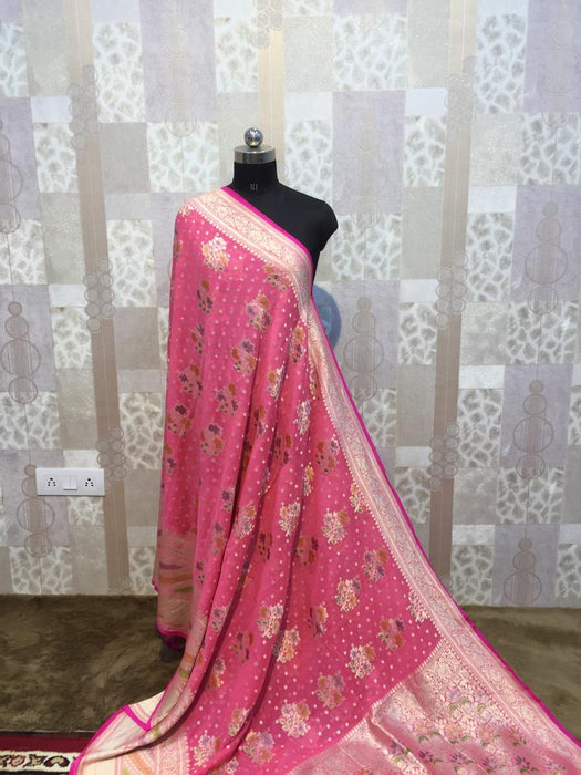 PURE HANDLOOM BANARASI KHADDI GEORGUTTE SAREE