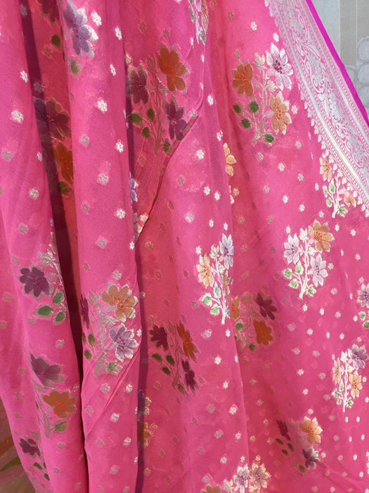 PURE HANDLOOM BANARASI KHADDI GEORGUTTE SAREE