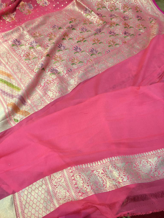 PURE HANDLOOM BANARASI KHADDI GEORGUTTE SAREE