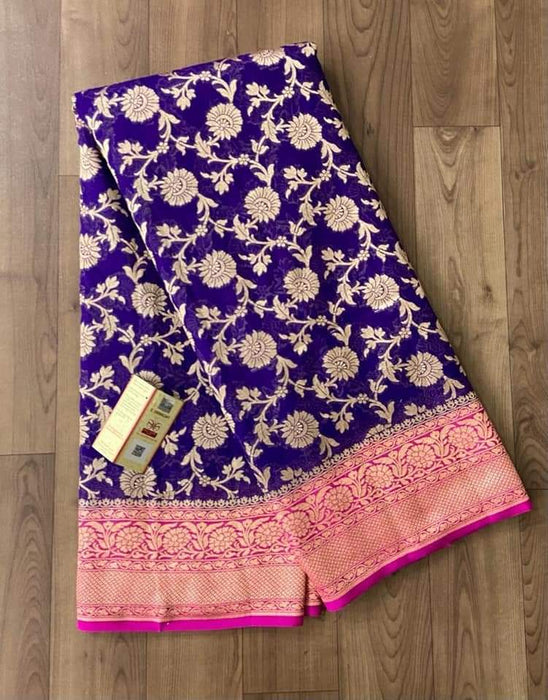 PURE BANARASI KHADDI GEORGUTTE SAREE