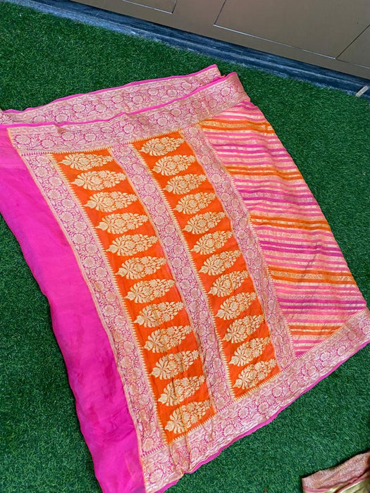 PURE BANARASI KHADDI CHIFFON SAREE