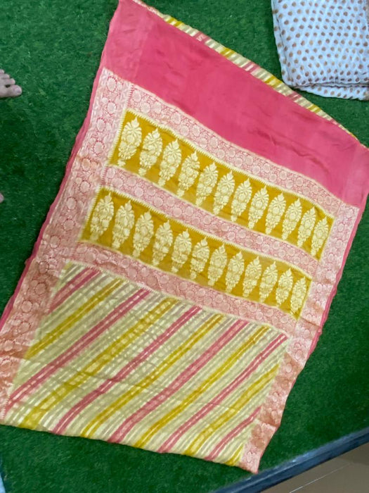 PURE BANARASI KHADDI CHIFFON SAREE