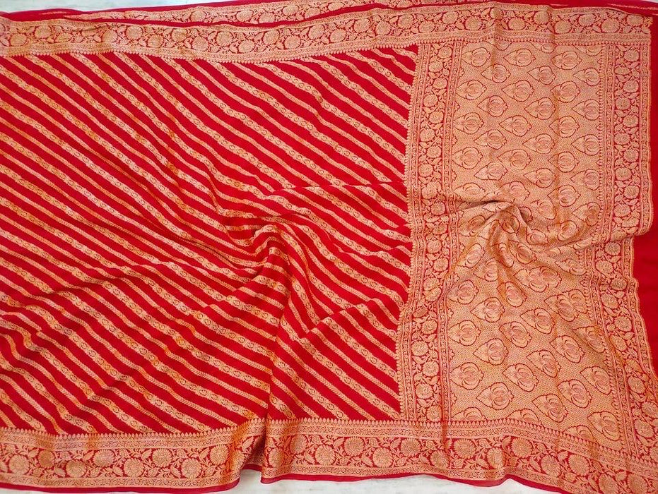 PURE BANARASI KHADDI CHIFFON SAREE