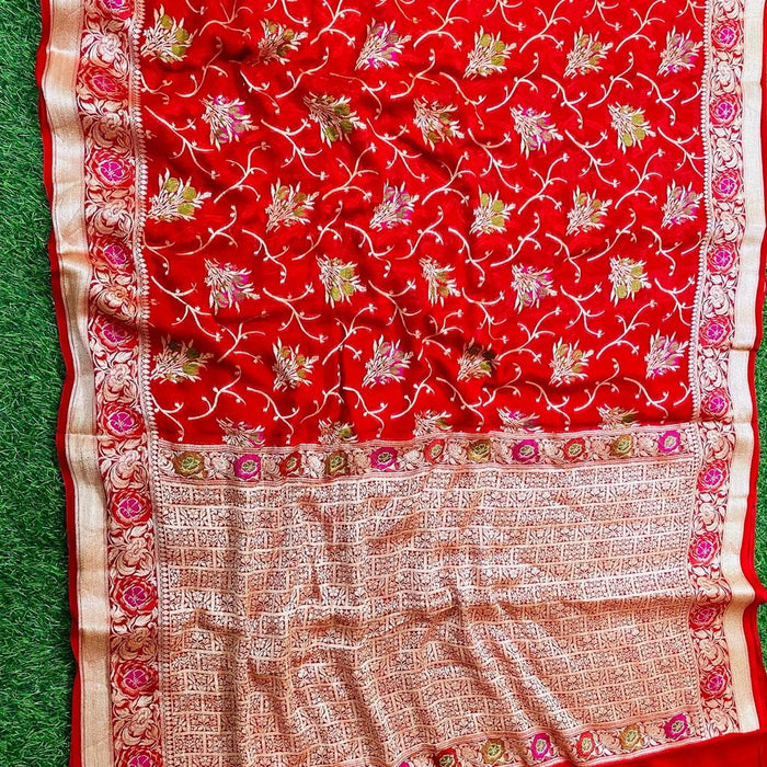 PURE BANARASI KHADDI CHIFFON SAREE