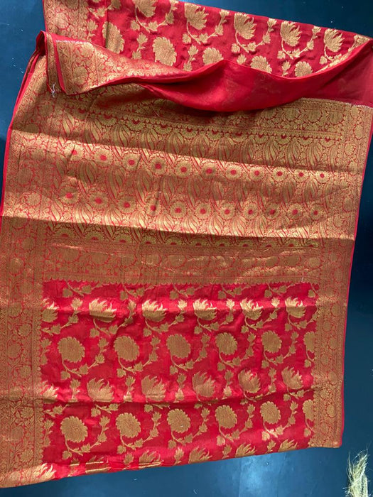 PURE  BANARASI KHADDI CHIFFON SAREE