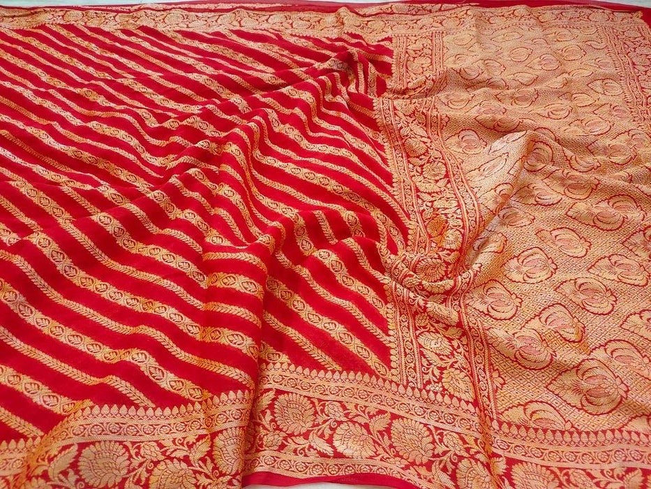 PURE BANARASI KHADDI CHIFFON SAREE