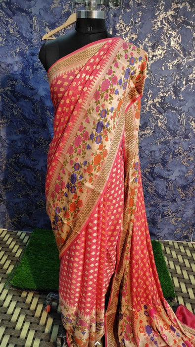 PURE BANARASI KHADDI CHIFFON SAREE