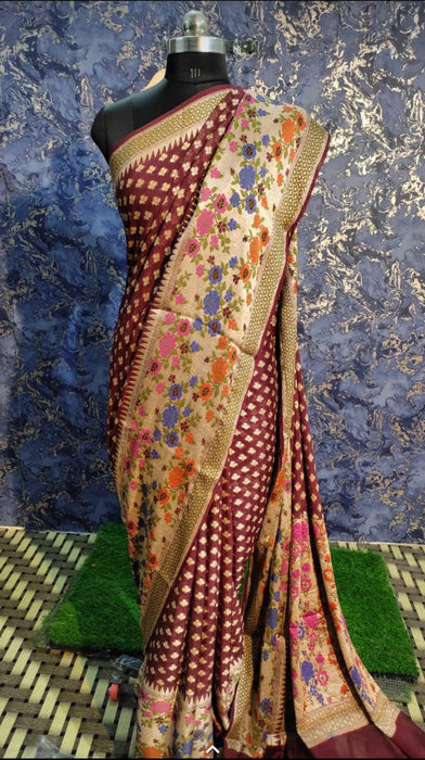 PURE BANARASI KHADDI CHIFFON SAREE