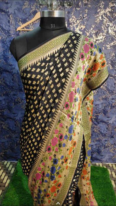 PURE BANARASI KHADDI CHIFFON SAREE