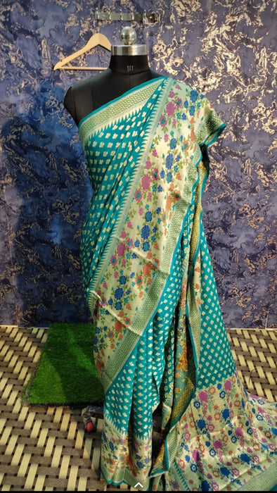 PURE BANARASI KHADDI CHIFFON SAREE