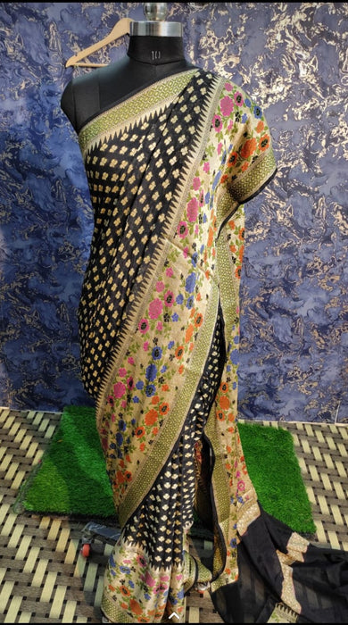 PURE BANARASI KHADDI CHIFFON SAREE