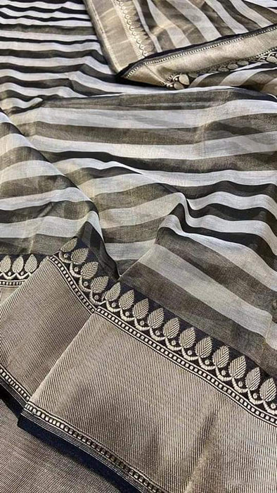 PURE BANARASI HANDLOOM COTTON TISSUE SILK SAREE