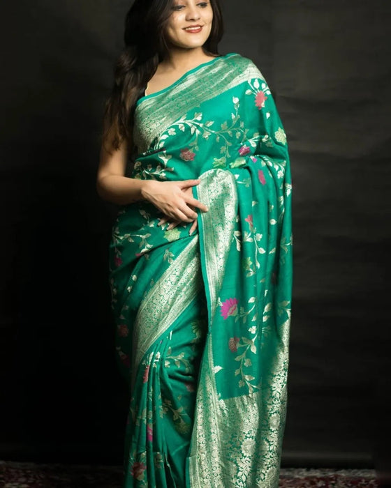 PURE BANARASI HANDLOOM TASSAR SAREE