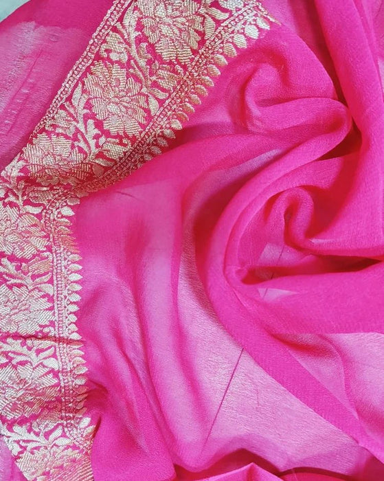 PURE HANDLOOM BANARASI GEORGUTTE   SAREE