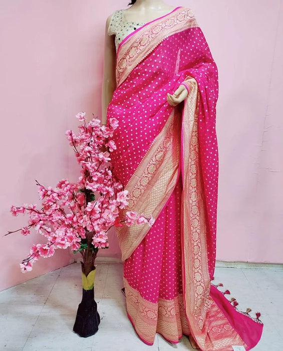 PURE HANDLOOM BANARASI GEORGUTTE   SAREE