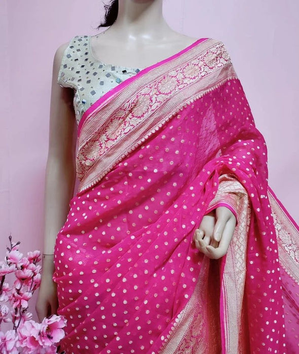 PURE HANDLOOM BANARASI GEORGUTTE   SAREE